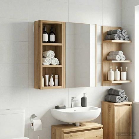 vidaXL Armadio da bagno a muro Rovere Artigianale 20 x 10 x 50 cm