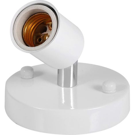 Douille E27, rotation à 180°, plafonnier moderne orientable, support d'ampoule, douille pour applique murale (blanche) (1/5)