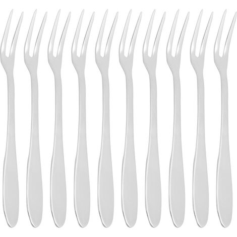 Ensemble de 10 fourchettes à fruits, à desserts et à gâteaux en acier inoxydable 304 - Ustensiles de cuisine (1/5)