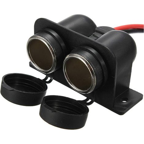 Zigarettenanzünder-Steckdose, wasserdichte Doppelloch-Zigarettenanzünder-Steckdose in Marinequalität, 12 V/24 V Gleichstrom, Steckdose für Autos und Boote