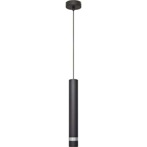 Helam TUBA Slim Suspension Plafonnier Noir, Chrome 10cm