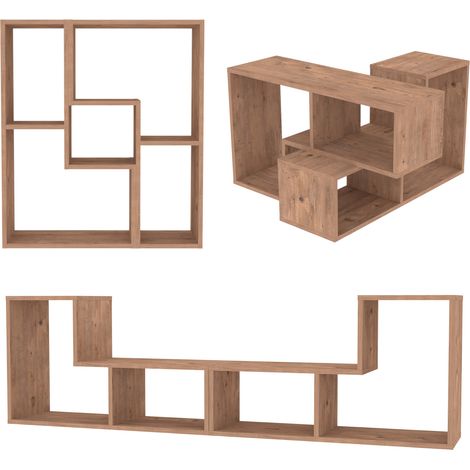 Mobile Modulare Hustersurd 2 Elementi a Forma di L - Effetto Rovere [en.casa]