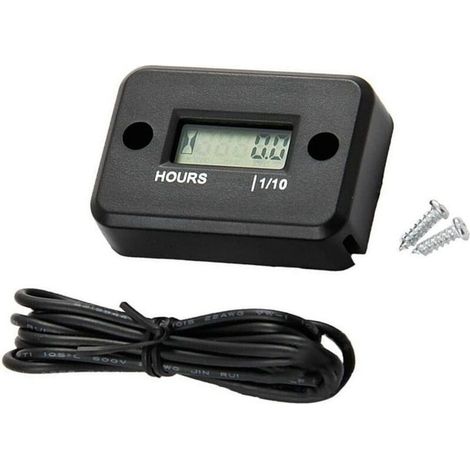 Ahlsen Wasserdichtes LCD-Display, digitaler Stundenzähler, Timer für Quad, Motorrad, Schneemobil, Motocross, Pitbike, Rasenmäher, Traktor, LKW (1/5)