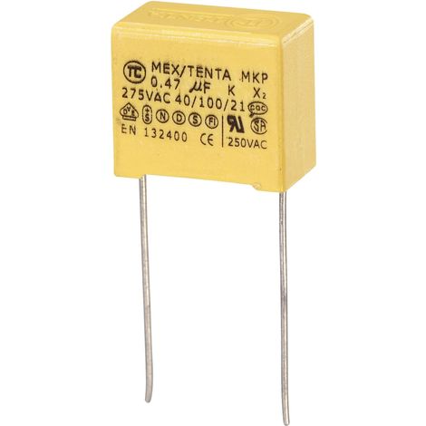 Tru Components – Condensateur anti-parasite MKP-X2 0.47 µF 275 V/AC – Sortie radiale – Tolérance +/- 10 % – Dimensions 18 x 10 x 16 mm - S490311 (1/3)