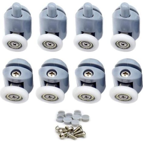 23mm Shower Door Rollers – ABS and Nylon – 8 Rollers, Compatible with 4-6mm Glass Doors – Easy Installation (1/5)