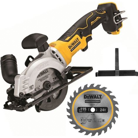DeWalt DCS571N 18v Brushless XR 115mm Compact Circular Saw Bare Tool + 24T Blade (1/4)