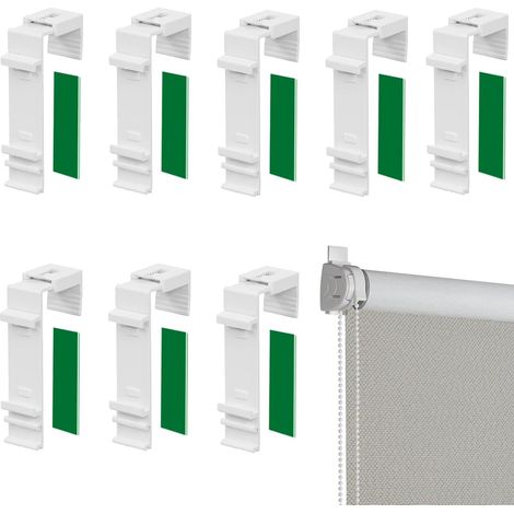 CCYKXA 8-Piece Long Clamp Bracket Set, Long Clamp Bracket for Double Roller Blinds, Separate Blind Fixing without Drilling, Pleated Clamp Brackets, for Duo Roller Blinds and Venetian Blinds (1/5)