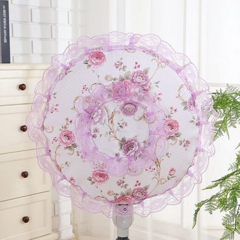 1 housse anti-poussière pour ventilateur, en tissu dentelle champêtre, 48 cm x 48 cm, taille unique, pour ventilateurs de bureau (1/5)