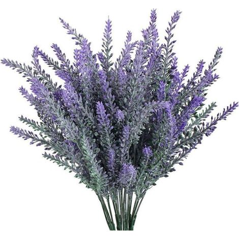 Lavanda artificiale floccata, confezione da 4 lavanda artificiale per casa, ufficio, scrivania, festa di nozze