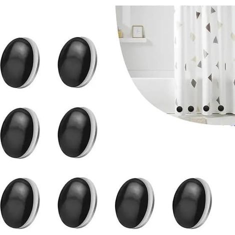 Lot de 8 poids magnétiques pour rideau de douche, noirs, robustes, 26,4 grammes chacun (1/5)