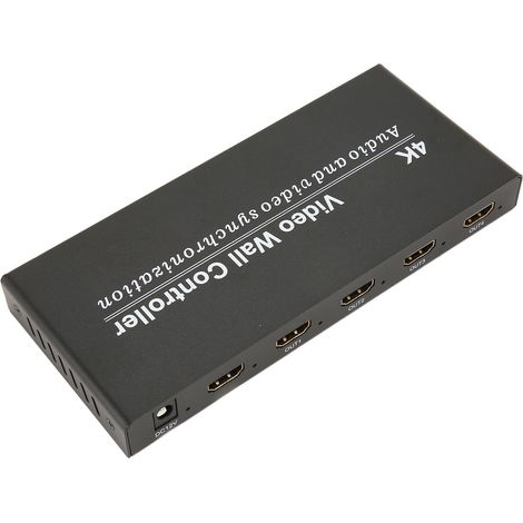 Contrôleur de mur d'images 4K 30 Hz, 1 entrée, 4 sorties, 9 modes, interface multimédia HD, processeur de mur d'images avec télécommande, prise UE 100-240 V (1/5)