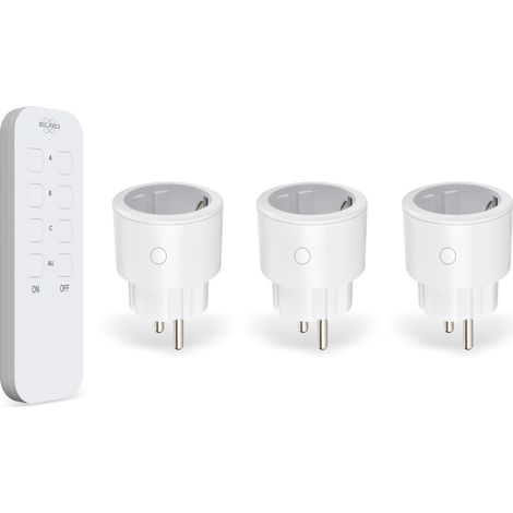 Funksteckdosen 3er Set Zwischenstecker 230V, innen, schaltbar mit Fernbedienung