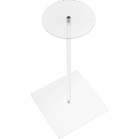 Présentoir à chapeaux en acrylique, avec deux supports à chapeaux ronds et transparents. (1/5)