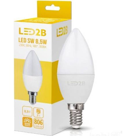 Ampoule LED forme bougie E14 C37 9 W 806 lm blanc chaud 3000 K Kobi (1/5)