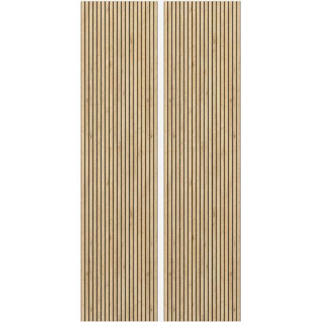 Set aus 2 dekorativen schallabsorbierenden Paneelen aus Eichenholz für die Wand 260x60cm Aube
