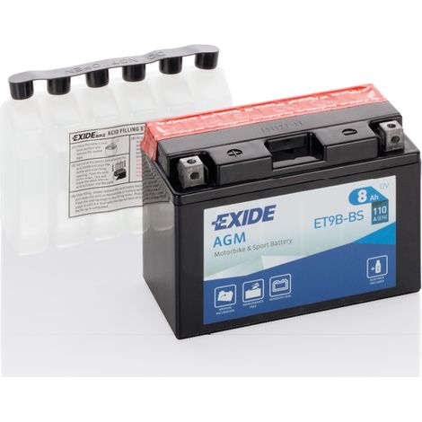 Batería Tudor YT9B-BS para moto AGM Hermética Exide