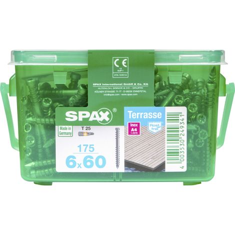 Spax Terrassenschrauben 6.0 x 60 mm TX 25 - 175 Stk. Terrassenschrauben & Dielenschrauben (1/3)