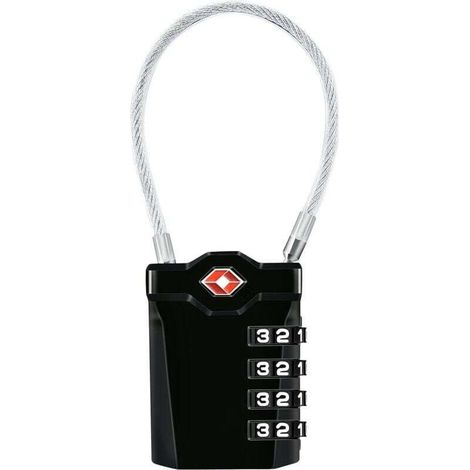 Gepäckpakete, 2 Reisepakete in Kombination mit 4 Gepäckstücken. Pakete in Kombination mit 14 cm flexiblem Kabel für Koffer, Gepäcktaschen usw. (Schwarz, 1 Packung) – Crezuo