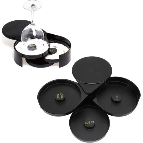 Distributeur de sel noir, boîte à sel à trois niveaux, boîte à sucre, boîte à condiments pour jus/cocktails (1/5)