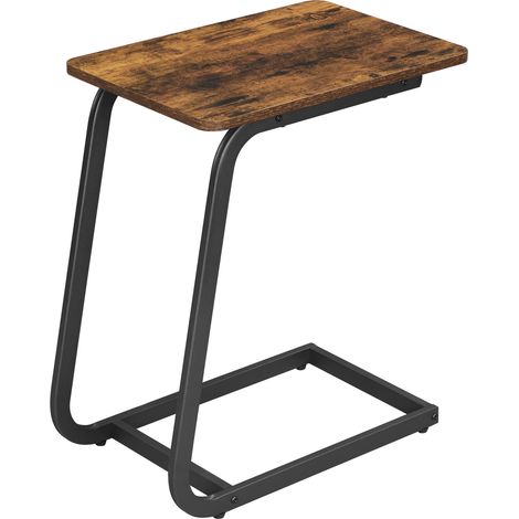 Table d'Appoint au Look Vintage, idéal pour Canapé ou Lit, 50x62x35 cm, noir et marron (1/5)