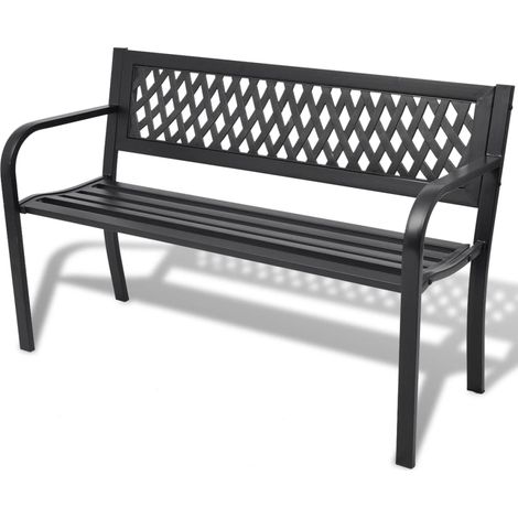 Gartenbank 118 cm Stahl Schwarz