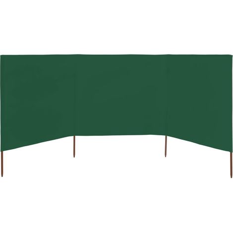 vidaXL Paravento a 3 Pannelli in Tessuto 400x120cm Verde