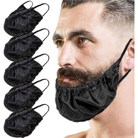 Ensemble de protection de barbe 5 pièces pour hommes : tablier visage et barbe, chiffon à barbe, bonnet de protection, protection des poils du visage, bonnet de protection pour hommes avec B (1/5)