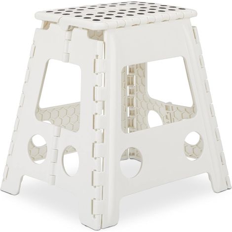 Taburete plegable, plástico, altura 39,5 cm, capacidad de carga 120 kg, baño, camping (1/5)