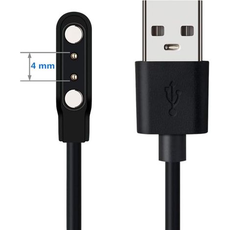 Câble de charge universel pour montre connectée, accessoires pour montre connectée, câble de charge à 2 broches, chargeur magnétique à 2 broches pour montre connectée, distance entre les contacts du c (1/5)