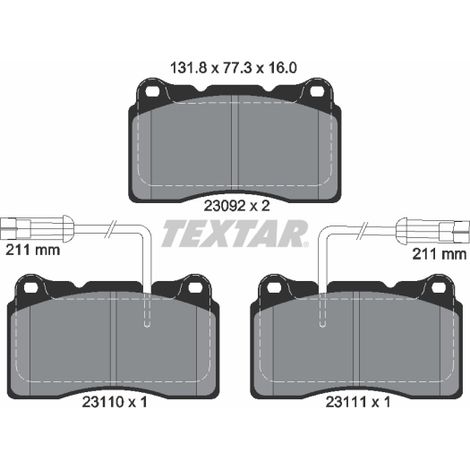 Kit de plaquettes de frein, frein à disque Textar 2309201 ALFA ROMEO 30645135