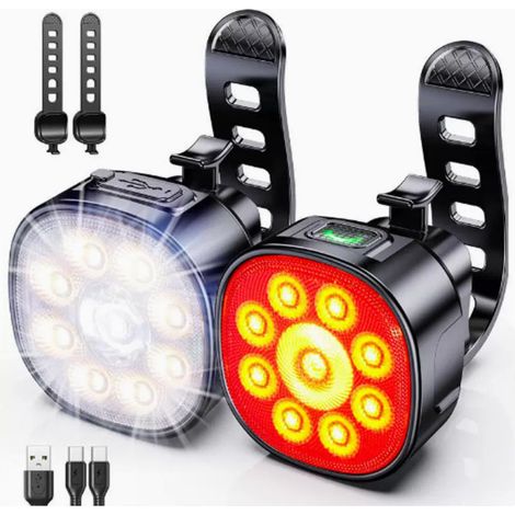 LED-Fahrradbeleuchtung – Extrem helle LED-Fahrradbeleuchtung  Extrem helles Vorder- und Rücklichtset für Mountainbikes und Rennräder, geeignet für Nachtfahrten, Erwachsene und Kinder (1/5)