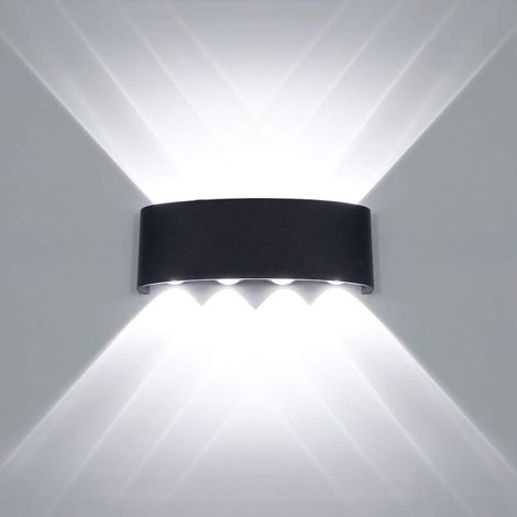 Plafoniera LED moderna, applique da parete in alluminio impermeabile, luce rotonda, per interni/esterni, corridoio, 8W, nera