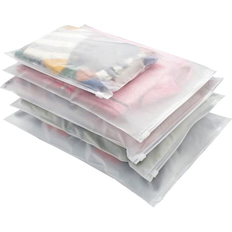 50pcs sacs d'emballage sac transparent fermeture éclair en plastique poly fermeture à glissière refermable pochette de rangement pour t-shirts vêtements maquillage organisateur d'expédition (1/5)