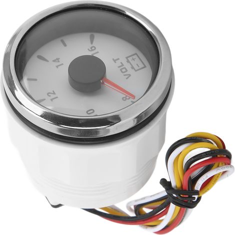 Voltmètre de 52 mm pour bateau, 8-16 V, 7 couleurs, rétroéclairage, IP67, étanche, pour bateau, camping-car, 9-32 V, blanc (1/5)