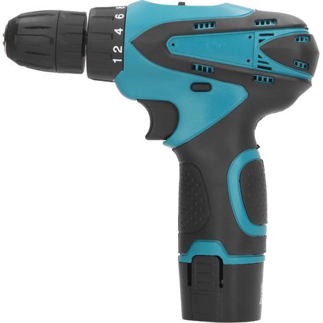 Perceuse-visseuse sans fil compacte 12 V avec 2 batteries et chargeur, couple de torsion de 350 po-lb, mandrin de 3/8 po, 2 vitesses, prise UE 110-240 V CA