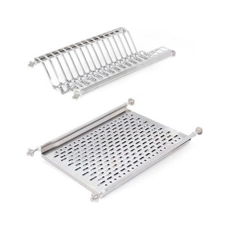 Emuca Escurreplatos para módulos altos, módulo 450mm, Acero inoxidable