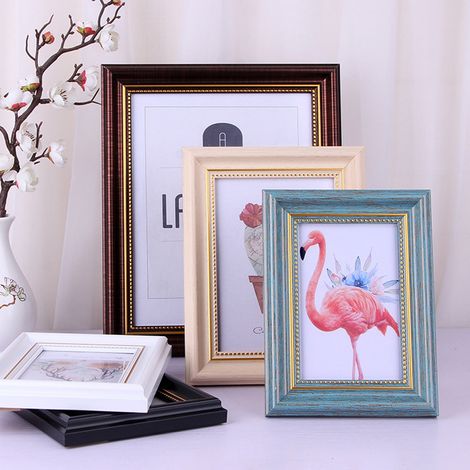 Cadre Photo Vintage Verre Trempé Résistant, Support Table Murale pour Tableaux et Photos, Décoration Bureau Chambre Salon, Format A4, Lot de 2 (1/3)