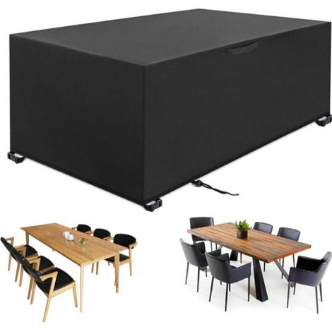 Housse Salon de Jardin Exterieur 242 x 162 x 100cm 420D Oxford Housse Table de Jardin Bache Salon de Jardin Imperméable Résistant à la Vent Pluie UV Déchirure (1/5)