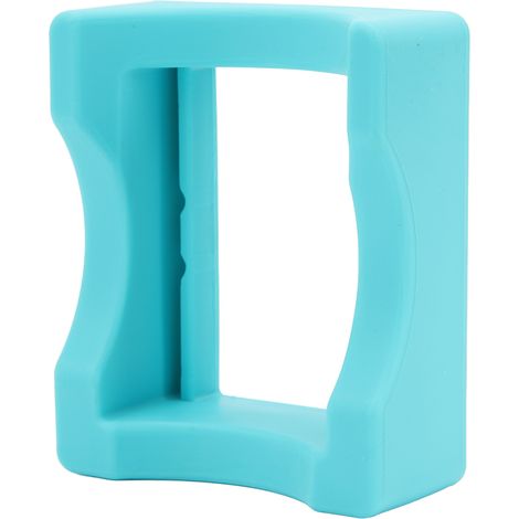 Support de tasse en silicone bleu artisanal avec fente pour bouteille, antidérapant et décoratif (1/5)