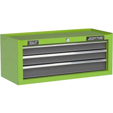 Sealey American PRO® Mid-Box Tool Chest 3 Drawer - Green/Grey AP22309BBHV (1/2)