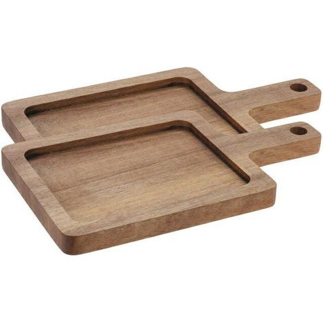 Set di 2 taglieri in legno di acacia naturale, 23x13 cm (1/3)