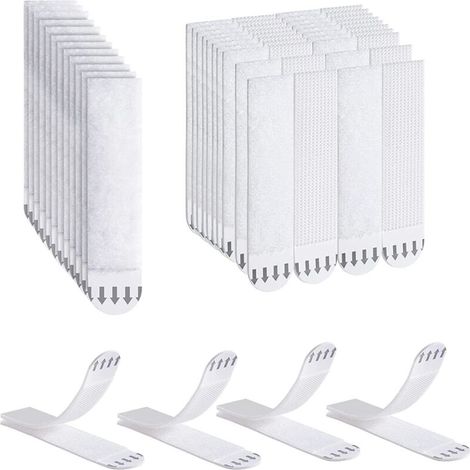Ruban Suspension pour Photos, 32 Paires (64 Bandes) Languette Accroche Tableau sans Percer Bandes, Bandes Adhésives Résistantes pour Cardres (Moyen) (1/5)