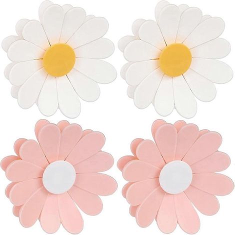 Pinces magnétiques pour sachets de chips à motif marguerite, aimants de réfrigérateur résistants et mignons pour une fermeture hermétique, pinces à sachets antidérapantes en forme de fleur pour la cui (1/4)