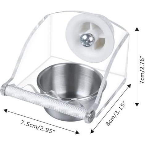 Bol d'eau de Nourriture pour Oiseaux, Mangeoire à Vaisselle en Acier Inoxydable Tasse d'alimentation Cage Perroquet avec Support à Pince pour Perruches Calopsittes Inséparables Pinson (1/5)
