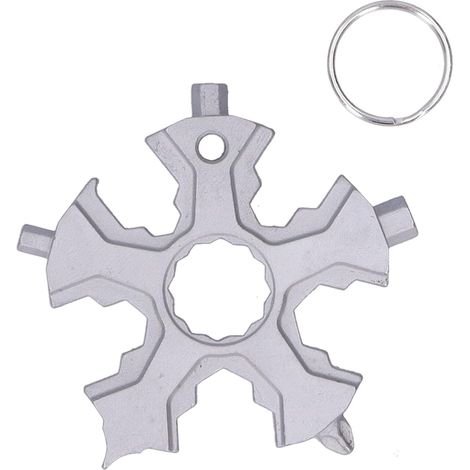 Outil multifonction vélo inox argenté décapsuleur, pour vélo (1/5)