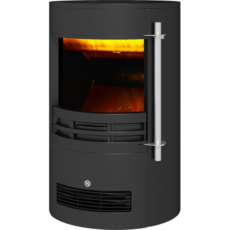 1000W/2000W Freestanding Electric Fireplace, Indoor Heater Fire Stove with Log Burner Effect Flame, rmostat Control (1/5)
