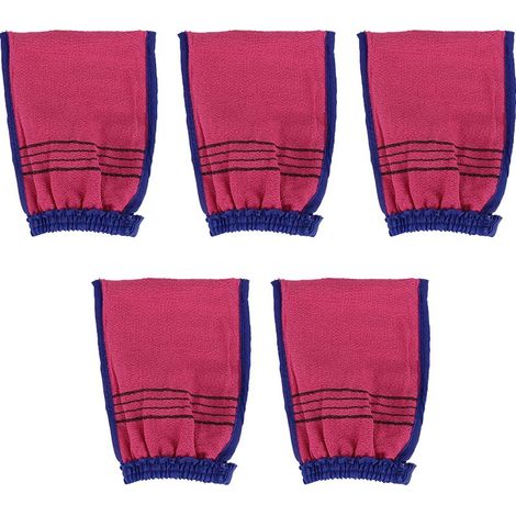 Lot de 5 serviettes de bain bicolores double face - petite taille 16 x 12 cm (1/5)
