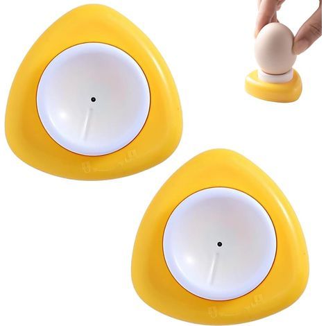 2 Pack Egg Punch for Boiled Eggs, Safe and Easy Semi-Automatic Egg Punch, White and Yellow (1/5)