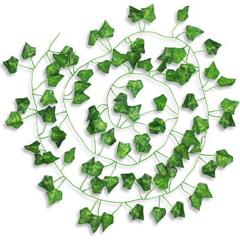 Lierre Artificiel, 1 Pcs Faux Lierre Vigne, Plantes Guirlande Feuillage Vertes Décoration Interieur Extérieure pour Mariage, Fêtes, Célébration, Cuisine, Bureau, Jardin et Décoration Murale (1/5)