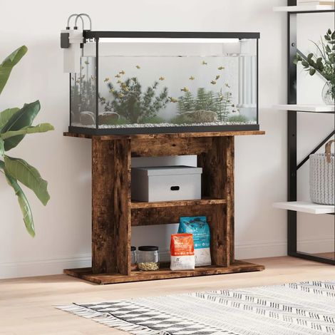 Support d'aquarium Chêne fumé 80x35x60 cm Bois d'ingénierie (1/5)